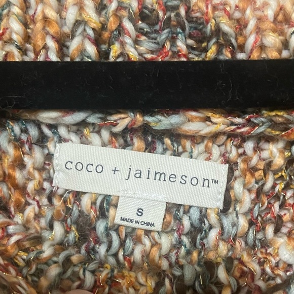 Coco + Jaimeson LIKE NEW multicolor wide neck slouchy wool blend sweater size S - Picture 5 of 6